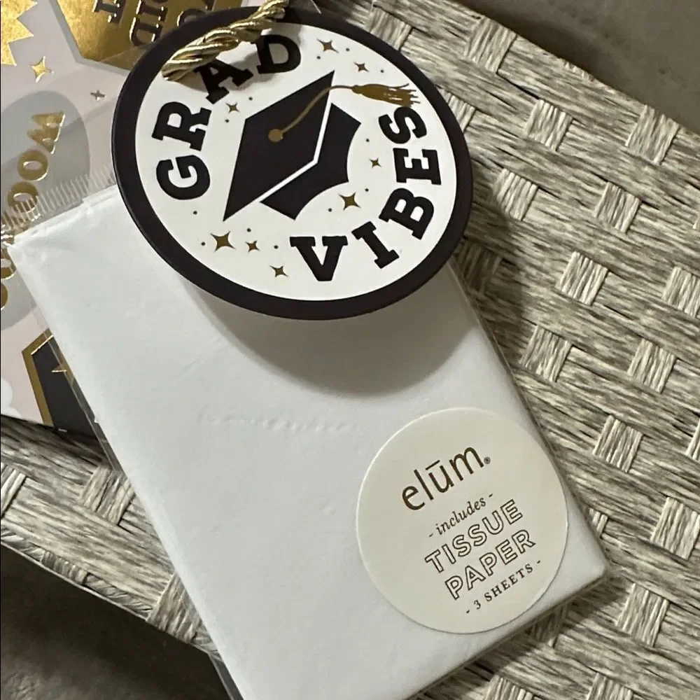 elum PASTEL PINK BLACK GOLD CONGRATS GRADUATE GRAD VIBES YOU DID IT GIFT BAG